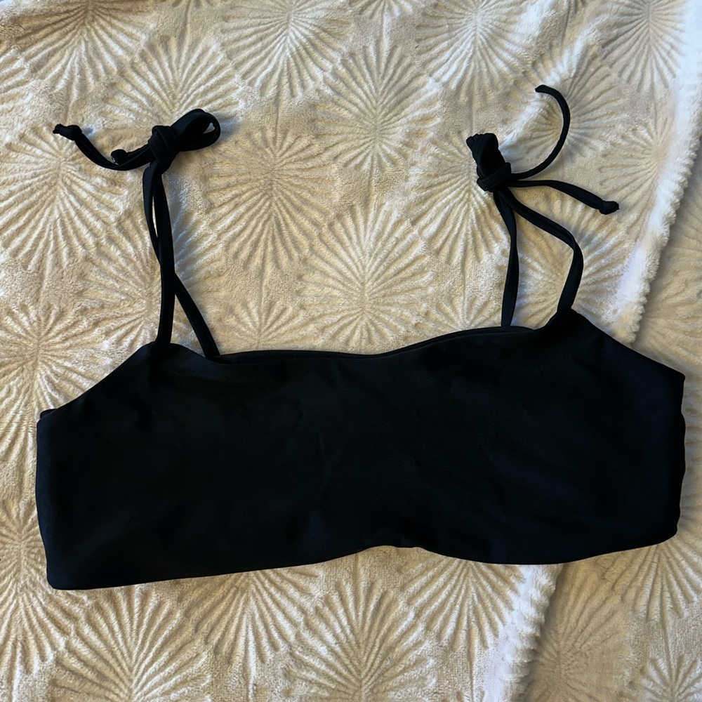 Black Tie straps bandeau Bikini Top